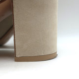 Gianvito Rossi Buckled Ankle Boots Beige Suede Size 39