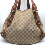 Gucci Pelham Medium Shoulder Bag GG Monogram Canvas with Braided Leather Straps