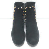 Valentino Rockstud Chelsea Boots Black Suede Size 38 Flat Ankle Boots