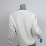 Intermix Crystal-Embellished Sweater Breanne Cream Cotton-Cashmere Size Petite