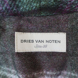 Dries Van Noten Daruno Plaid Layered Shirtdress Purple/Green Satin Size 38 NEW
