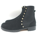 Valentino Rockstud Chelsea Boots Black Suede Size 38 Flat Ankle Boots