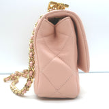 Chanel Pink Mini Flap Bag Lambskin Quilted CC Crystal Logo Chain