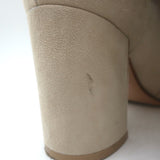 Gianvito Rossi Buckled Ankle Boots Beige Suede Size 39