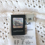 Fendi Forever Fendi Perforated Logo Cardigan Cream Cotton-Blend Size 38