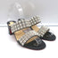 Christian Louboutin Myriadiam Studded Slide Sandals Black Leather Size 38.5 NEW