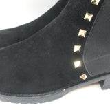 Valentino Rockstud Chelsea Boots Black Suede Size 38 Flat Ankle Boots