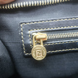 Vintage Fendi Pequin Small Boston Bag Brown Striped Canvas