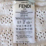 Fendi Forever Fendi Perforated Logo Cardigan Cream Cotton-Blend Size 38