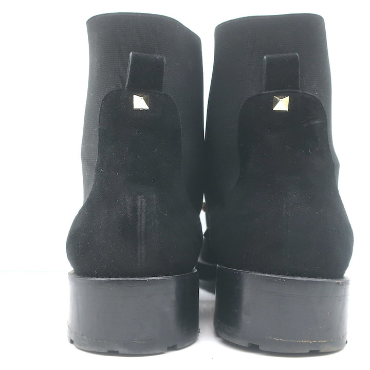 Valentino Rockstud Chelsea Boots Black Suede Size 38 Flat Ankle Boots