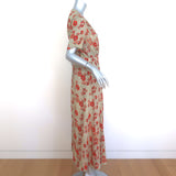 Isabel Marant Etoile Shania Maxi Wrap Dress Beige/Red Floral Print Size 38