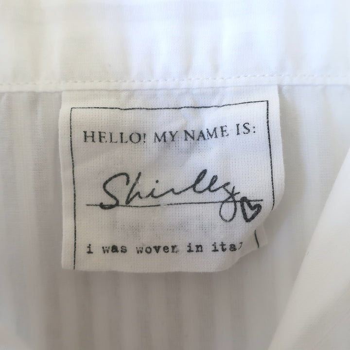 Frank &amp; Eileen Shirley Oversized Button-Up Shirt White Stripe Size Extra Small