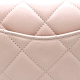 Chanel Pink Mini Flap Bag Lambskin Quilted CC Crystal Logo Chain