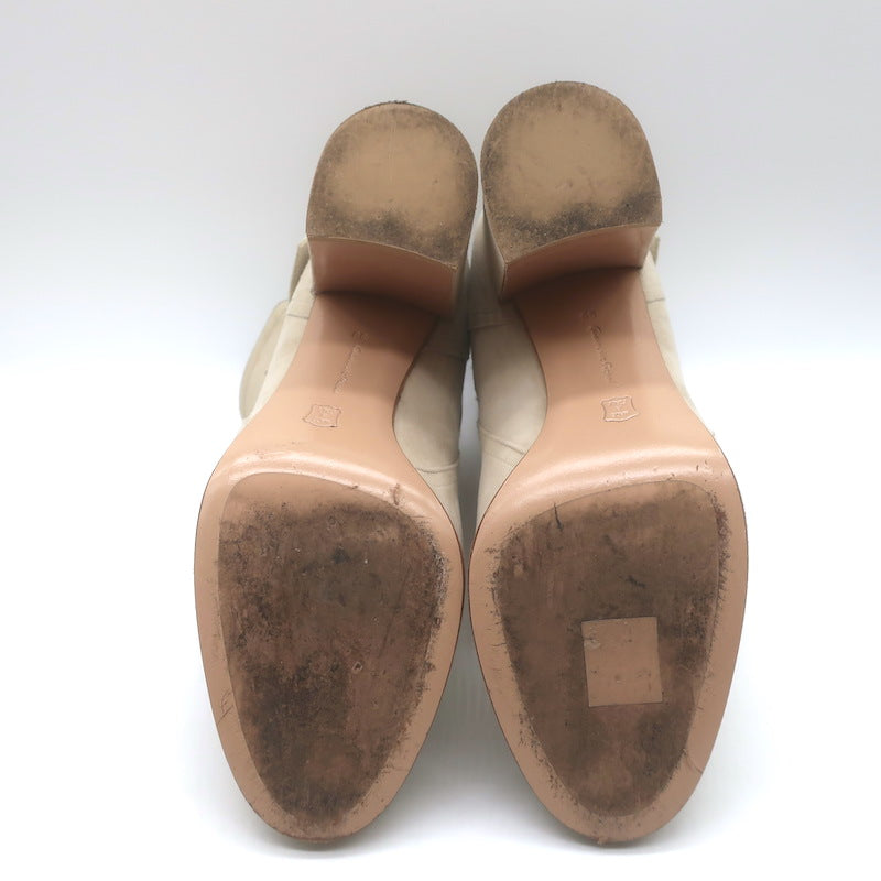 Gianvito Rossi Buckled Ankle Boots Beige Suede Size 39