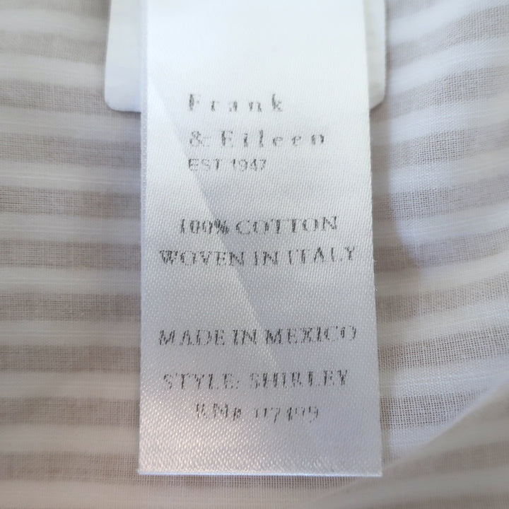 Frank &amp; Eileen Shirley Oversized Button-Up Shirt White Stripe Size Extra Small