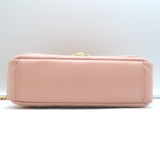 Chanel Pink Mini Flap Bag Lambskin Quilted CC Crystal Logo Chain