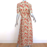 Isabel Marant Etoile Shania Maxi Wrap Dress Beige/Red Floral Print Size 38