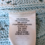 Alice + Olivia Puff Sleeve Cardigan Kitty Baby Blue Pointelle Knit Size Small