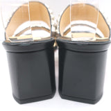Christian Louboutin Myriadiam Studded Slide Sandals Black Leather Size 38.5 NEW