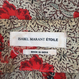 Isabel Marant Etoile Shania Maxi Wrap Dress Beige/Red Floral Print Size 38