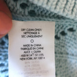 Alice + Olivia Puff Sleeve Cardigan Kitty Baby Blue Pointelle Knit Size Small