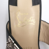 Christian Louboutin Myriadiam Studded Slide Sandals Black Leather Size 38.5 NEW