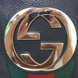Gucci Web Blondie Interlocking GG Extra Large Bowler Bag Black Leather