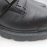 Valentino Roman Stud Combat Boots Black Leather Size 38.5