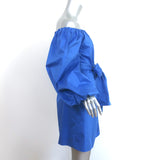 Alexis Off the Shoulder Mini Dress Doriana Blue Cotton Size Extra Small NEW