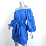 Alexis Off the Shoulder Mini Dress Doriana Blue Cotton Size Extra Small NEW