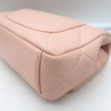 Chanel Pink Mini Flap Bag Lambskin Quilted CC Crystal Logo Chain