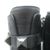 Valentino Roman Stud Combat Boots Black Leather Size 38.5