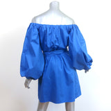Alexis Off the Shoulder Mini Dress Doriana Blue Cotton Size Extra Small NEW