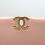 Chanel Pink Mini Flap Bag Lambskin Quilted CC Crystal Logo Chain