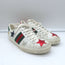 Gucci Ace Star Low Top Sneakers White & Multicolor Metallic Leather Size 39