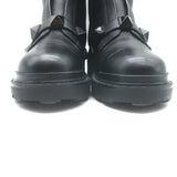 Valentino Roman Stud Combat Boots Black Leather Size 38.5