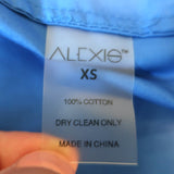 Alexis Off the Shoulder Mini Dress Doriana Blue Cotton Size Extra Small NEW