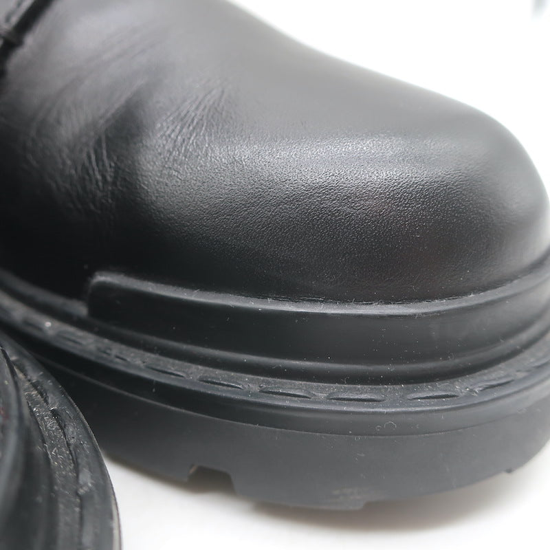 Valentino Roman Stud Combat Boots Black Leather Size 38.5
