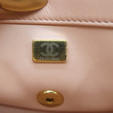 Chanel Pink Mini Flap Bag Lambskin Quilted CC Crystal Logo Chain