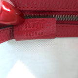 Gucci Logo Print Messenger Bag Red Grained Leather Small Crossbody NEW