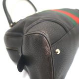 Gucci Web Blondie Interlocking GG Extra Large Bowler Bag Black Leather