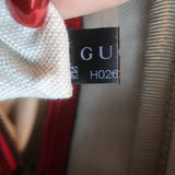 Gucci Logo Print Messenger Bag Red Grained Leather Small Crossbody NEW