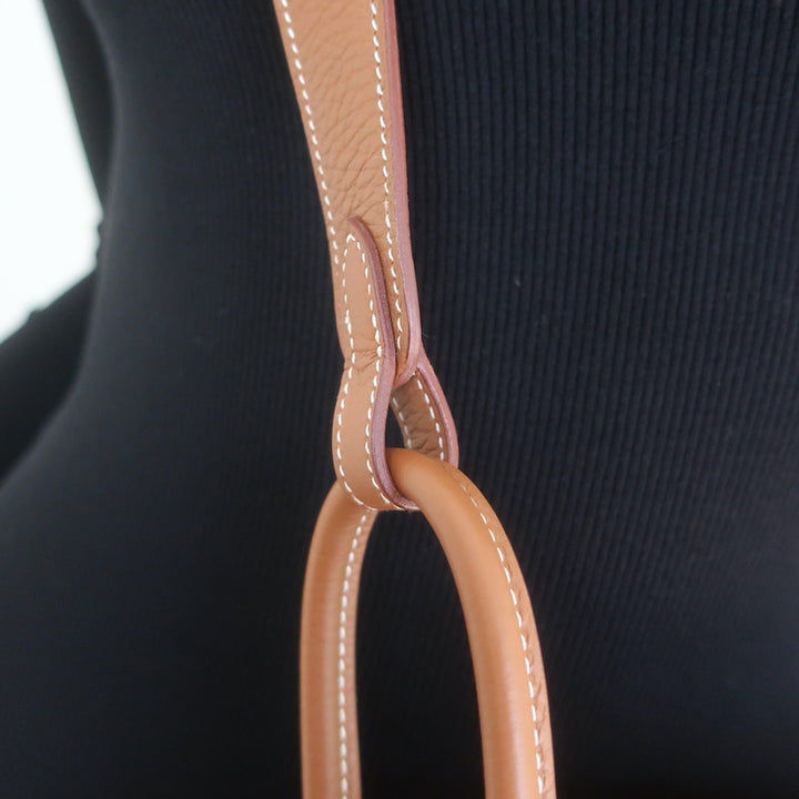 Hermes 2024 Mini Lindy 20 Bag Gold Brown Clemence Leather Gold Hardware