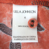 Ulla Johnson Desdra Short Sleeve Top Amaryllis Printed Silk Size 4