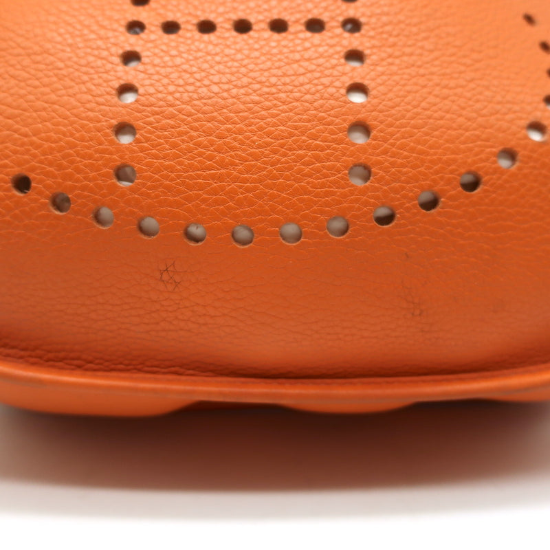 Hermes 2008 Evelyne II GM Hobo Orange Leather Crossbody Bag