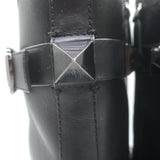 Valentino Roman Stud Combat Boots Black Leather Size 38.5