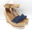 See by Chloe Glyn Platform Espadrille Wedge Sandals Denim & Leather Size 38