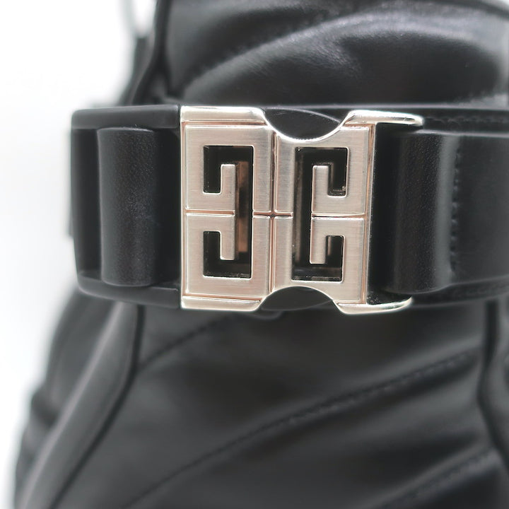 Givenchy Terra 4G Lace-Up Combat Boots Black Quilted Leather Size 37