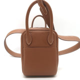 Hermes 2024 Mini Lindy 20 Bag Gold Brown Clemence Leather Gold Hardware