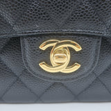 Chanel Medium Double Flap Bag Black Quilted Caviar Leather Chain Strap Crossbody